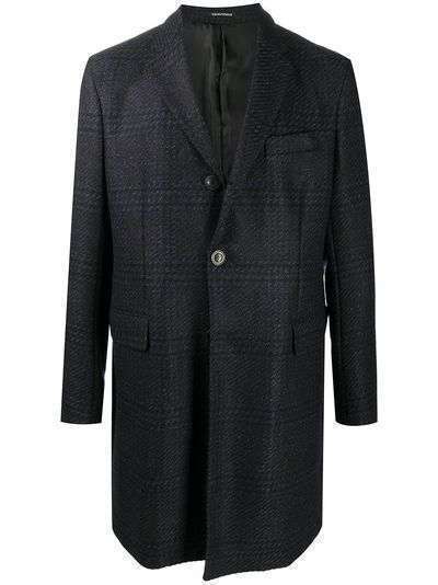 Emporio Armani однобортное пальто в клетку Prince of Wales