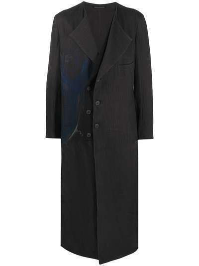 Yohji Yamamoto пальто со смещенной застежкой