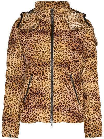 Moncler пальто-пуховик Bady с леопардовым принтом
