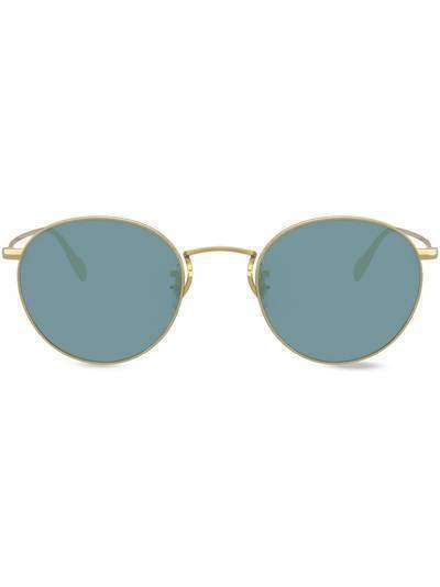 Oliver Peoples солнцезащитные очки в круглой оправе с затемненными линзами