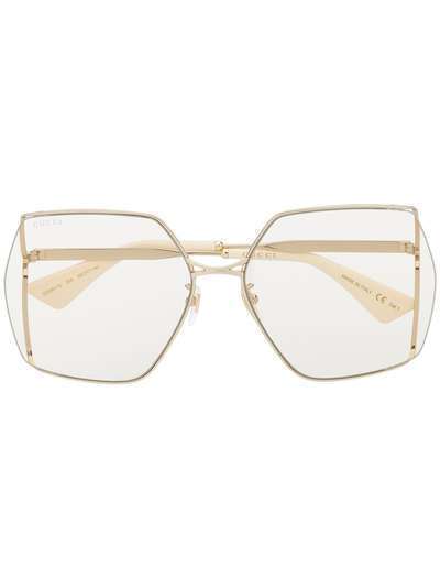 Gucci Eyewear солнцезащитные очки в массивной оправе с затемненными линзами
