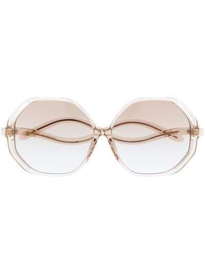 Linda Farrow солнцезащитные очки Una в массивной шестиугольной оправе