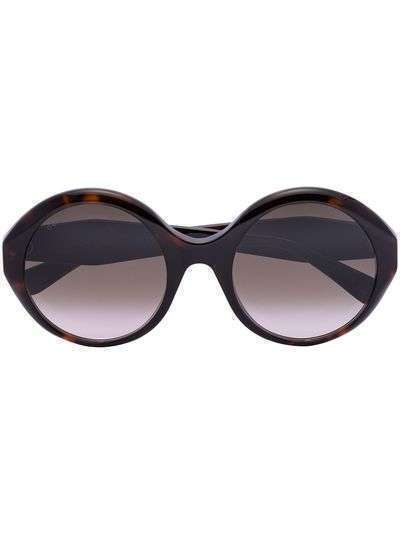 Gucci Eyewear солнцезащитные очки Havana в круглой оправе черепаховой расцветки