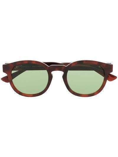 Gucci Eyewear солнцезащитные очки в круглой оправе черепаховой расцветки