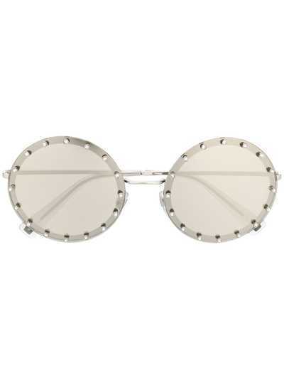 Valentino Eyewear солнцезащитные очки Valentino Garavani в овальной оправе