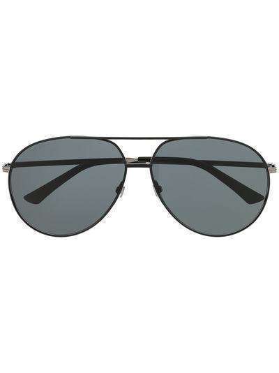 Gucci Eyewear солнцезащитные очки-авиаторы с отделкой Web