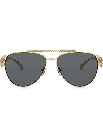 Versace Eyewear солнцезащитные очки-авиаторы с декором Medusa