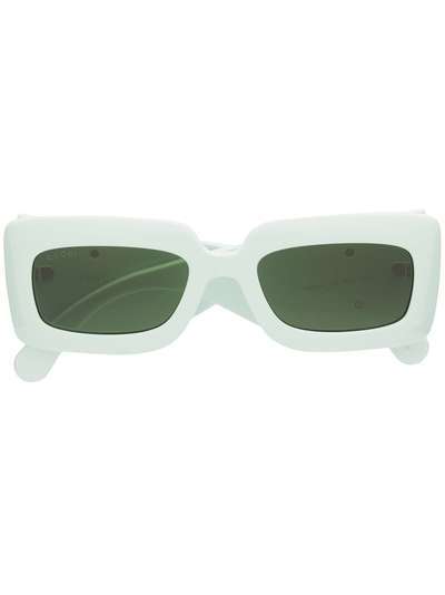 Gucci Eyewear солнцезащитные очки в массивной прямоугольной оправе