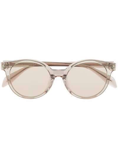 Alexander McQueen Eyewear солнцезащитные очки в круглой оправе с декором Skull