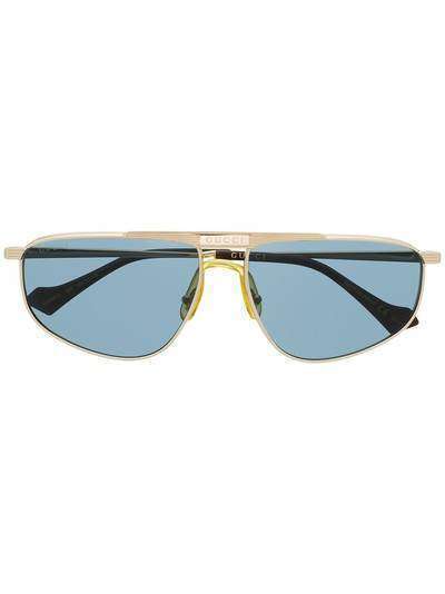 Gucci Eyewear солнцезащитные очки в овальной оправе