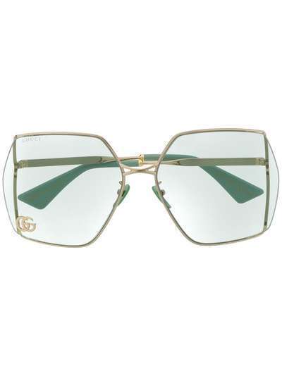 Gucci Eyewear массивные солнцезащитные очки с логотипом Double G