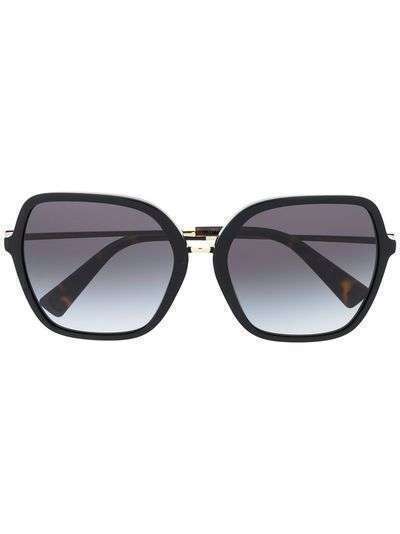 Valentino Eyewear солнцезащитные очки в массивной оправе