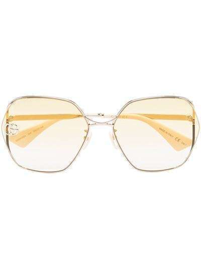 Gucci Eyewear солнцезащитные очки Fork в квадратной оправе
