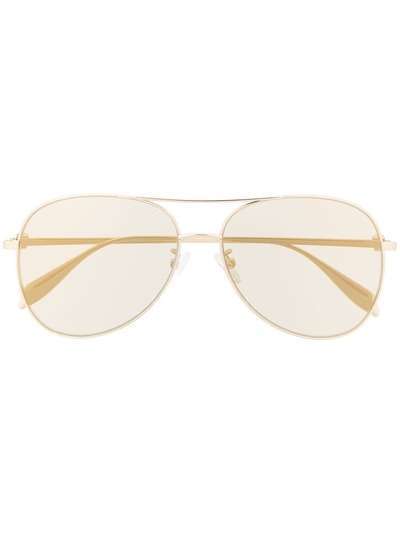 Alexander McQueen Eyewear затемненные солнцезащитные очки-авиаторы