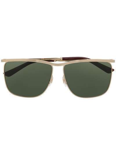 Gucci Eyewear солнцезащитные очки в металлической квадратной оправе