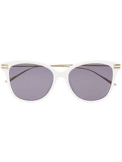 Bottega Veneta солнцезащитные очки в круглой оправе с затемненными линзами