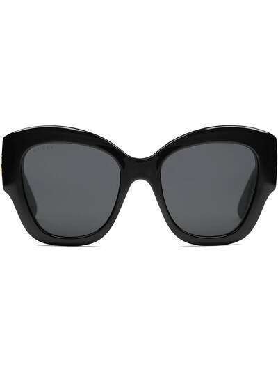 Gucci Eyewear солнцезащитные очки в оправе 'кошачий глаз' с логотипом GG