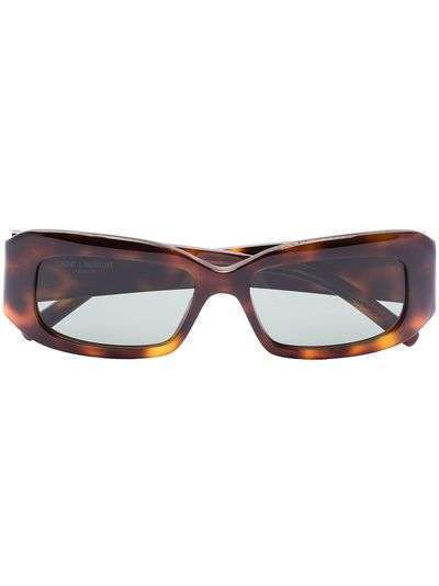 Saint Laurent Eyewear солнцезащитные очки в прямоугольной оправе черепаховой расцветки