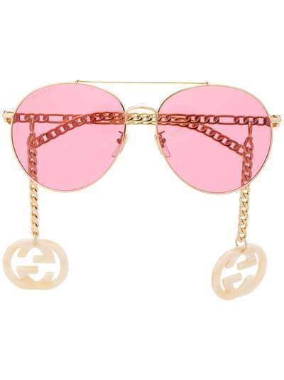Gucci Eyewear солнцезащитные очки-авиаторы 623842I3330