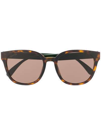 Gucci Eyewear солнцезащитные очки в квадратной оправе с отделкой Web