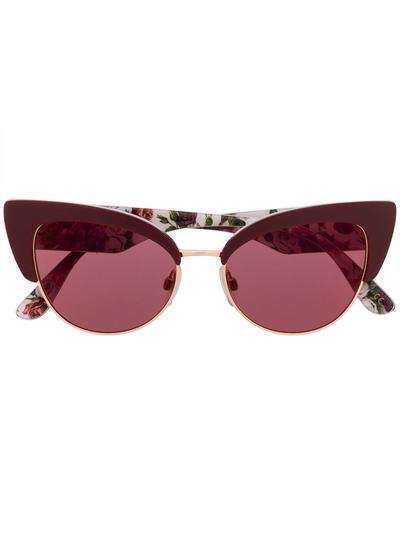 Dolce & Gabbana Eyewear солнцезащитные очки в оправе 'кошачий глаз' с принтом
