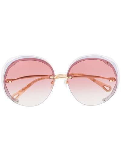 Chloé Eyewear затемненные солнцезащитные очки в массивной оправе