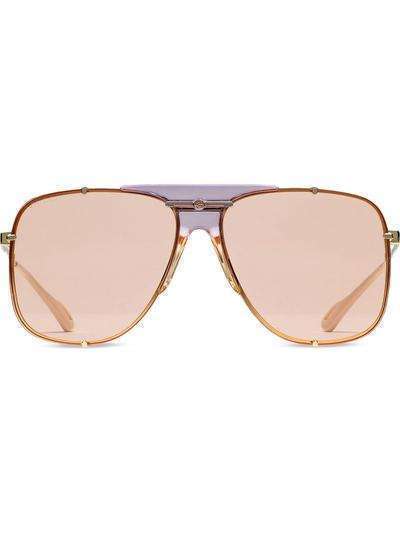 Gucci Eyewear узкие солнцезащитные очки-авиаторы