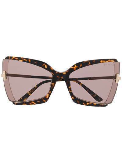 Tom Ford Eyewear солнцезащитные очки в массивной оправе 'кошачий глаз'