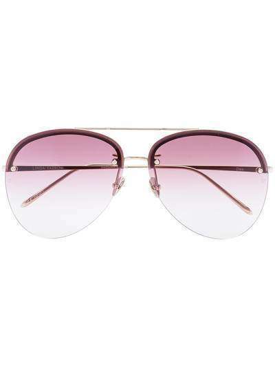 Linda Farrow позолоченные солнцезащитные очки-авиаторы Dee