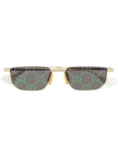 Gucci Eyewear солнцезащитные очки в квадратной оправе с логотипом GG