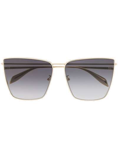 Alexander McQueen солнцезащитные очки в массивной квадратной оправе