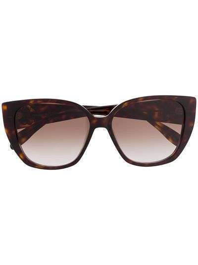 Alexander McQueen Eyewear очки в оправе 'кошачий глаз' черепаховой расцветки с логотипом