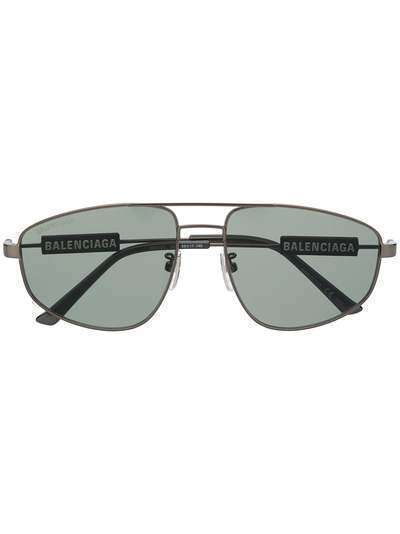 Balenciaga солнцезащитные очки Tag Pilot в прямоугольной оправе
