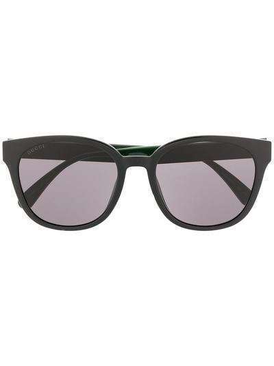 Gucci Eyewear солнцезащитные очки в квадратной оправе с отделкой Web