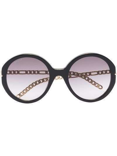 Gucci Eyewear солнцезащитные очки в массивной оправе с градиентными линзами