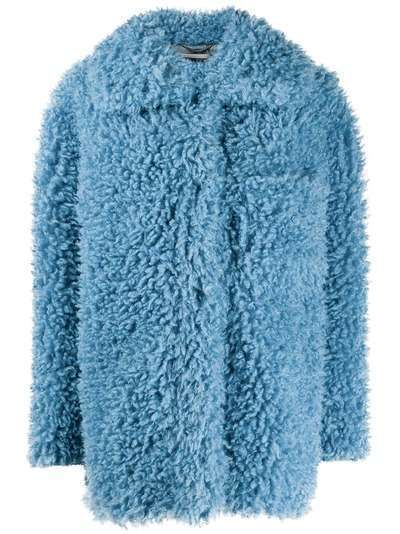Stella McCartney фактурное пальто оверсайз без застежки