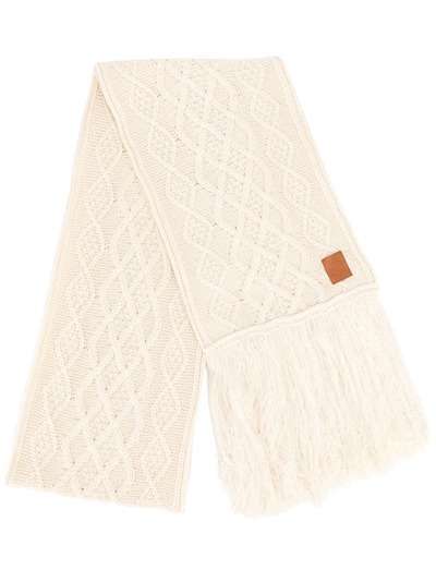 LOEWE длинный шарф фактурной вязки