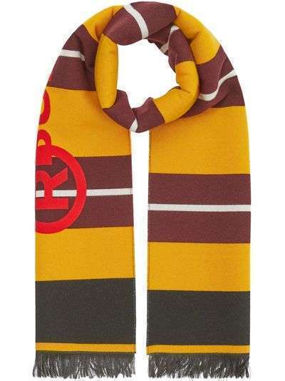 Burberry полосатый шарф с логотипом