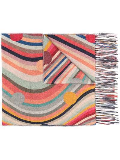 Paul Smith полосатый шарф с бахромой
