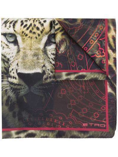 Etro шарф с леопардовым принтом