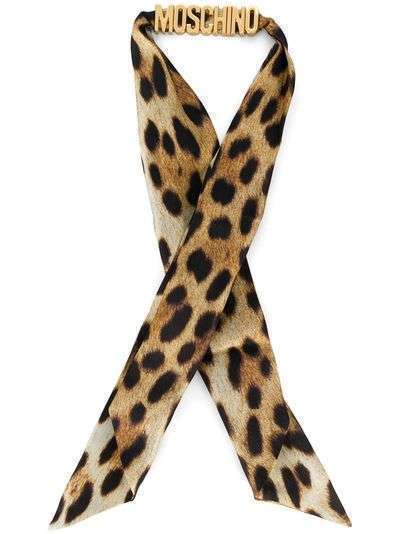 Moschino шарф с леопардовым принтом