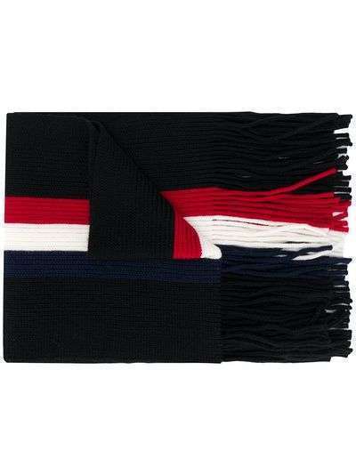 Moncler полосатый шарф с бахромой