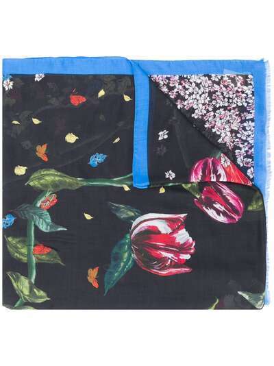 Zadig&Voltaire платок с бахромой и цветочным принтом