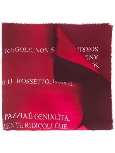 Faliero Sarti шарф с вышитой надписью