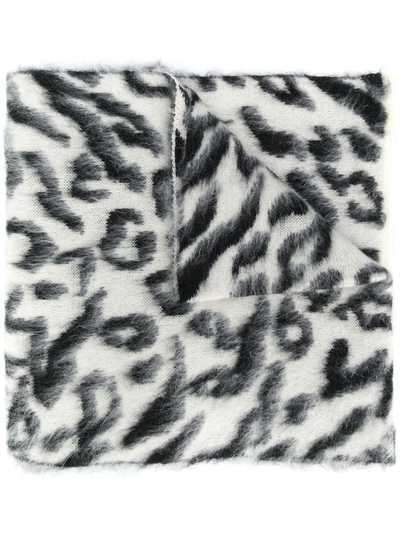 Moschino шарф с леопардовым узором вязки интарсия