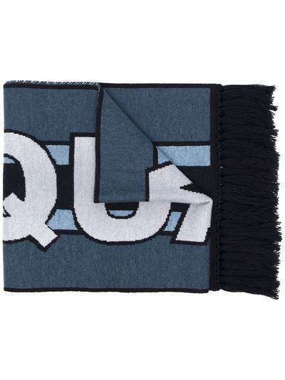 Dsquared2 шарф с бахромой и логотипом