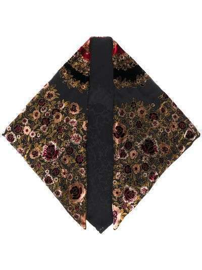Etro шарф с цветочной вышивкой