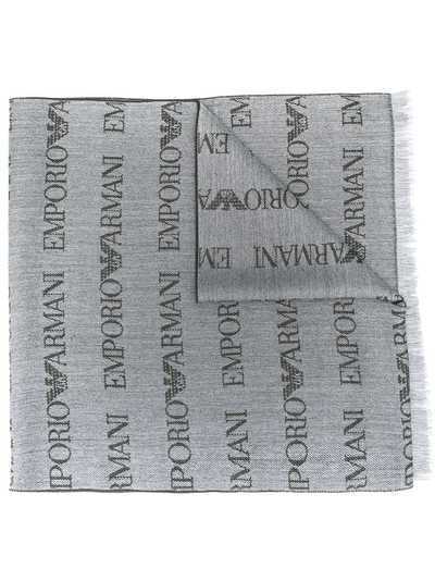 Emporio Armani шарф с вышитым логотипом