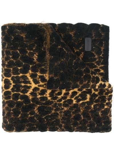Saint Laurent шарф с леопардовым принтом