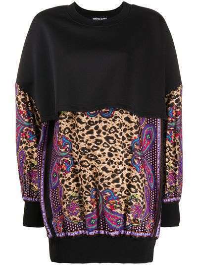 Versace Jeans Couture блузка оверсайз с леопардовым принтом